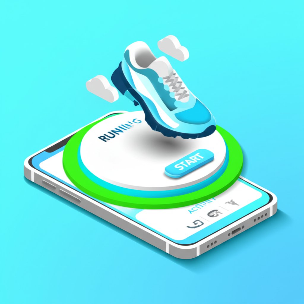 Running app screen on smartphone with 'Start' button for a new run.