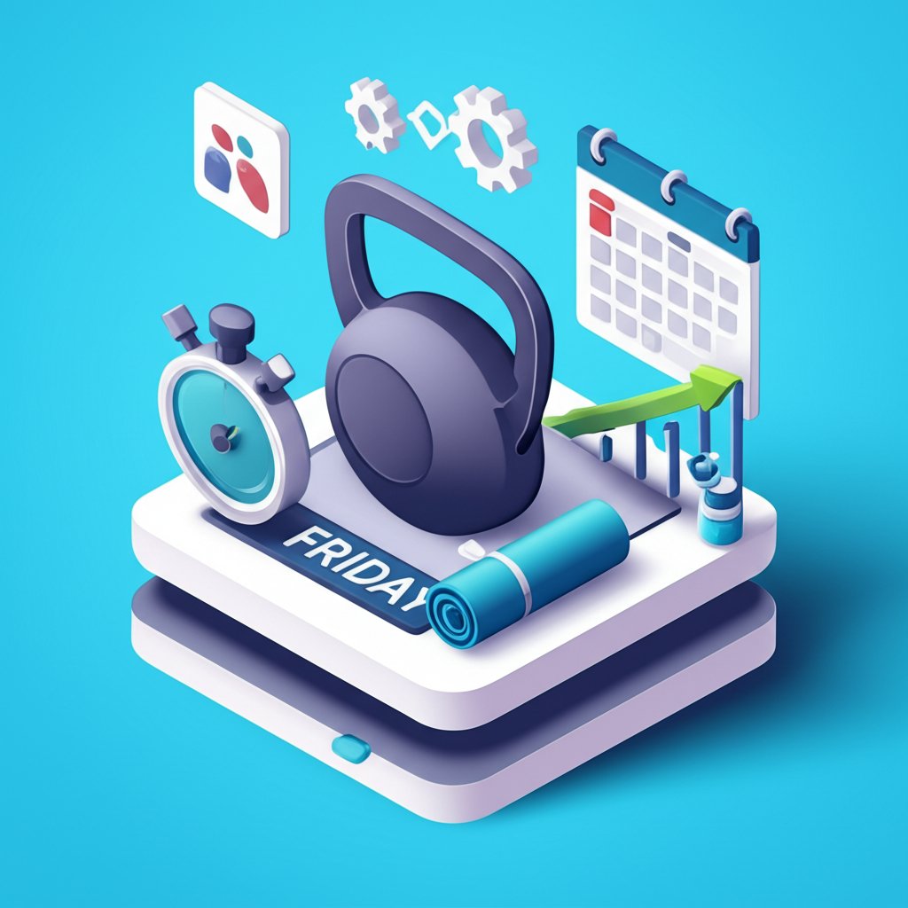 Strategic Friday workout sessions: end-of-week fitness, planning, and achievement.