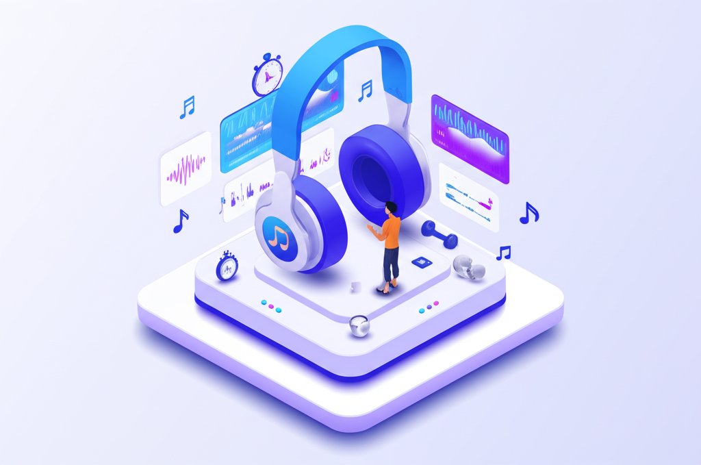 Crafting a strategic workout playlist for ultimate fitness motivation with headphones.