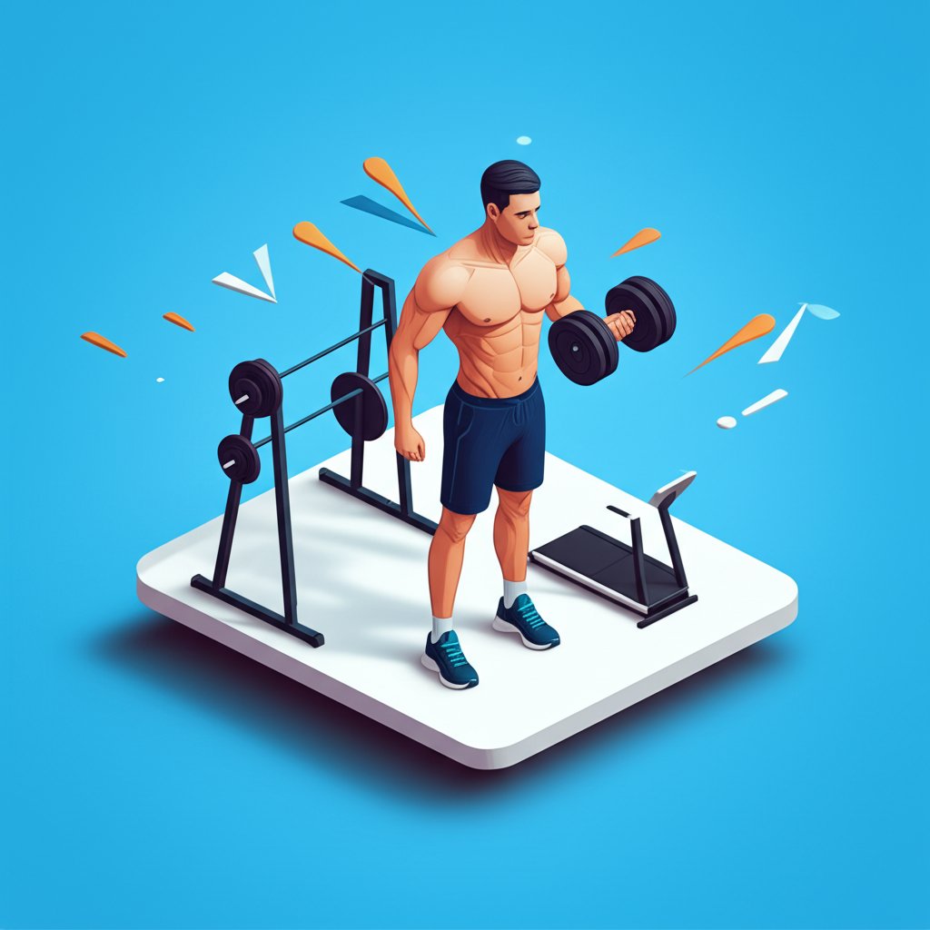 Fit man in gym, showcasing male fitness and motivation.