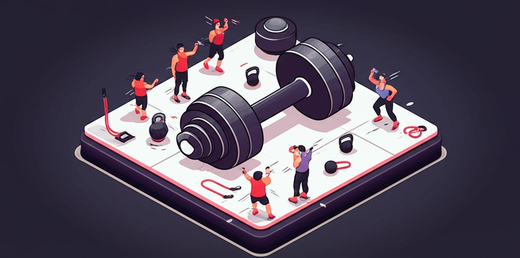 Athlete training intensely, fueled by gym motivation video to fire up next workout.