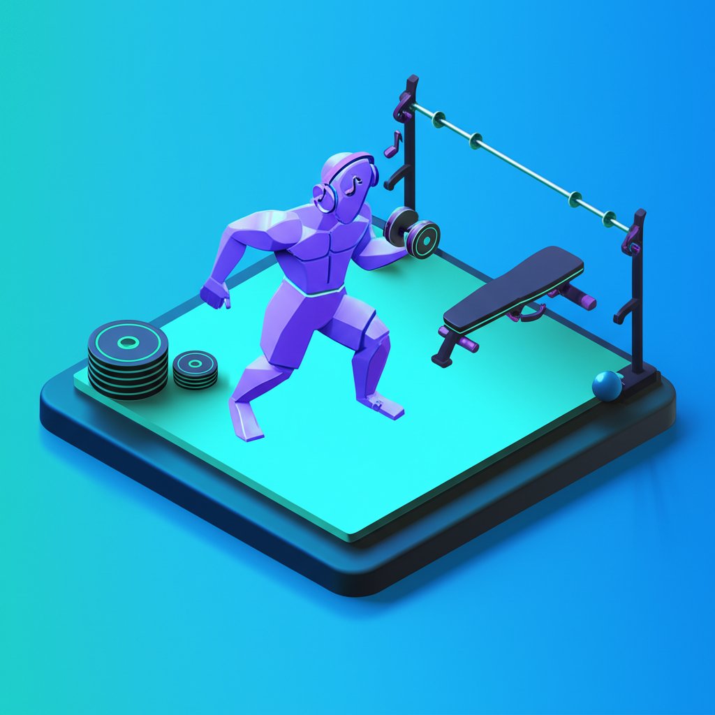 Upbeat gym music fuels workout, boosting energy and performance.