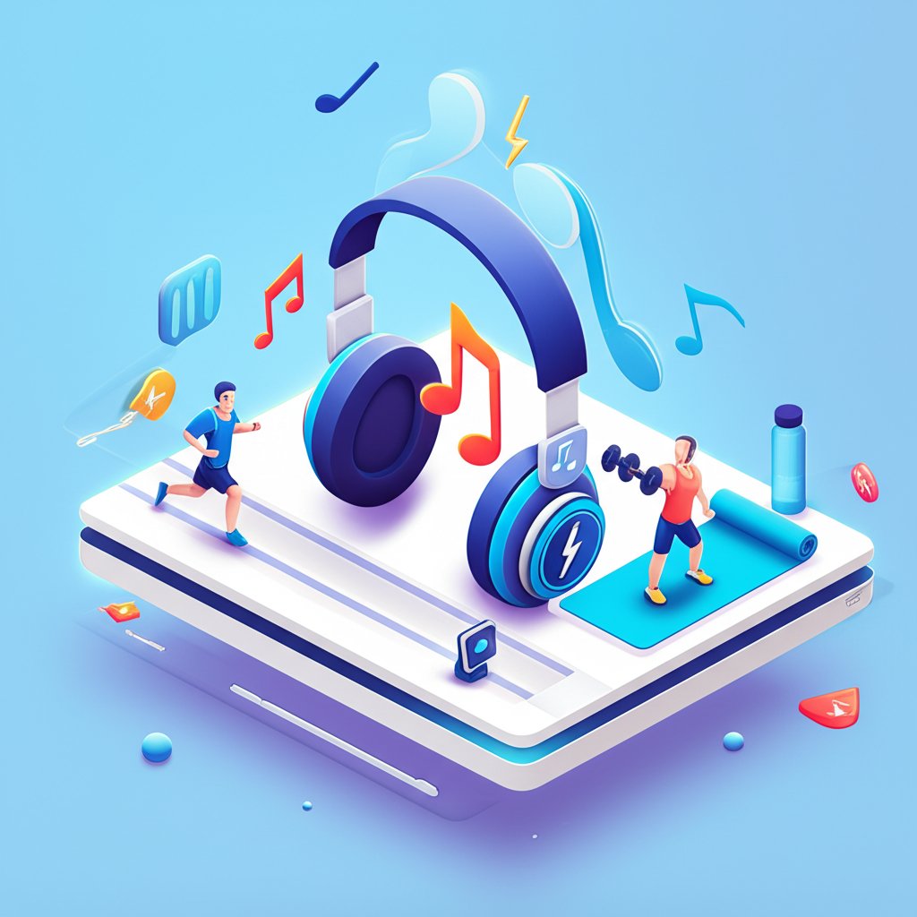 Music powers workouts, boosting fitness motivation and energy.