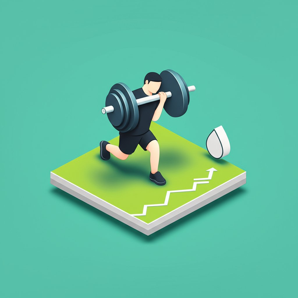 Person working out with headphones, motivated by speeches to overcome laziness.