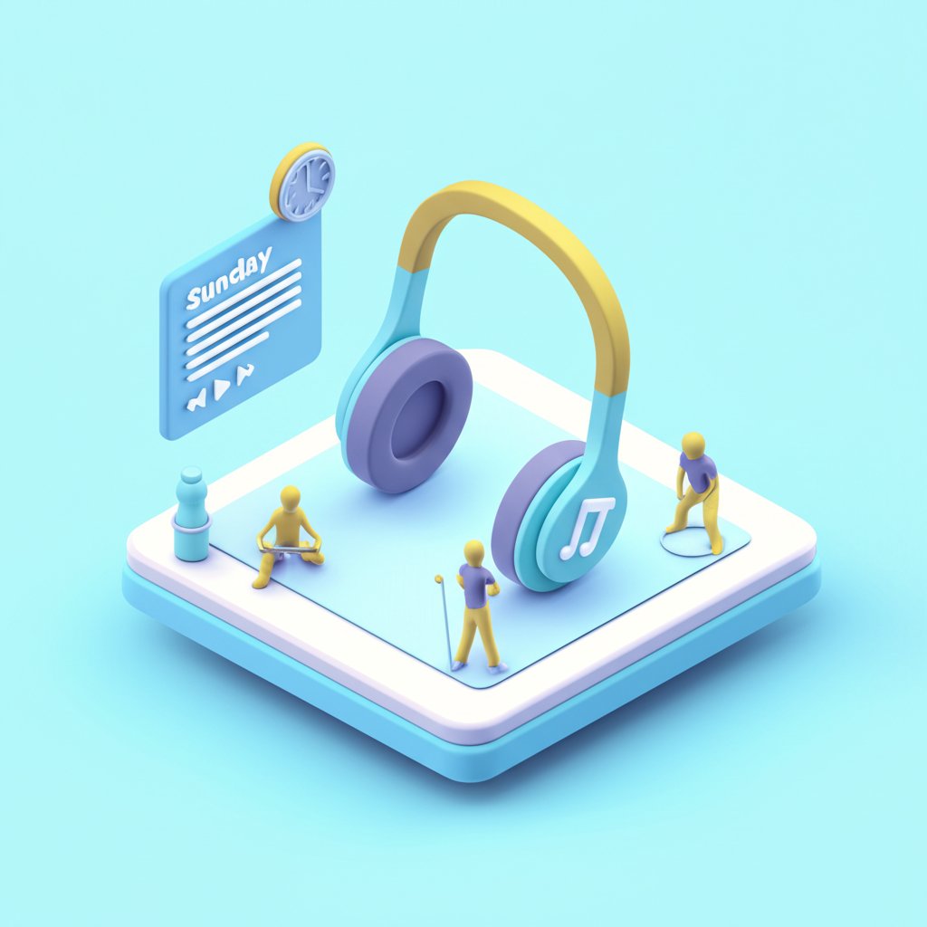 Energizing music playlist boosting Sunday workout motivation for a person exercising.