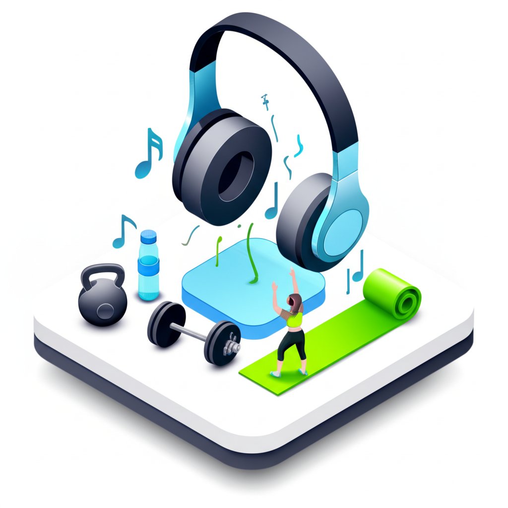 Upbeat workout music playlist for energized fitness and exercise sessions.