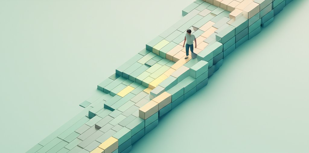 Visualizing steady progress from consistent daily habits, proving consistency beats greatness.