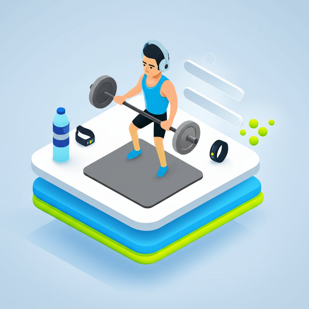 Man lifting weights, headphones on, music igniting workout motivation.